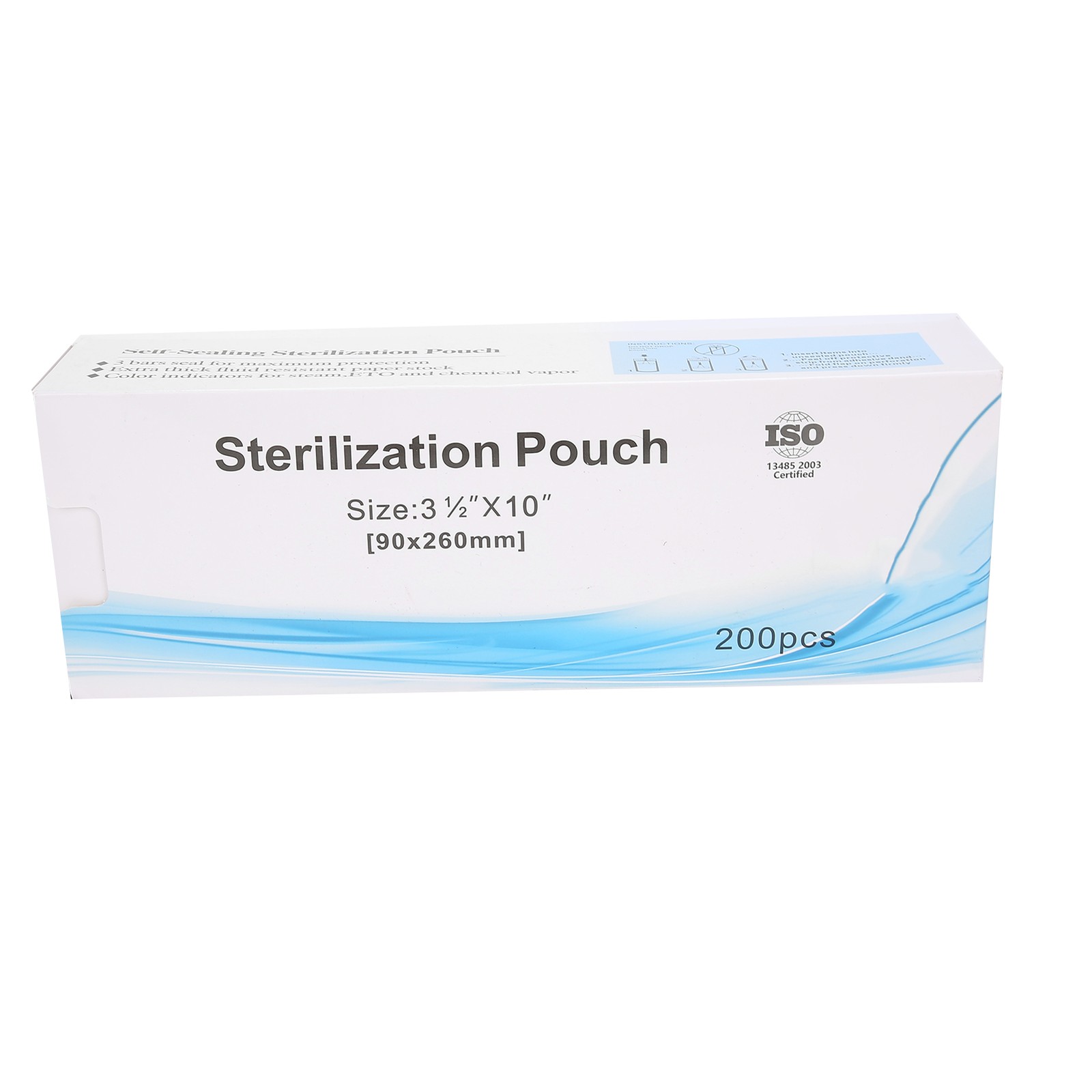 200pcs Self Sealing Dental Pouch Clear Easy Recognize Dental Tattoo Sealing Bag.