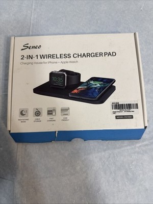 Seneo 2 in 1 Dual Wireless Charging Pad with iWatch Stand Dock For iPhone iWatch