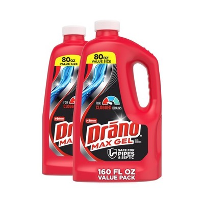 Drano Max Gel Drain Clog Remover & Cleaner, Fast-Acting to Unclog Standing Wa...