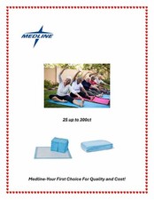 Medline 17x24 Underpads 3-Layer Disposable Pads Pets, Baby Furniture 25/300ct