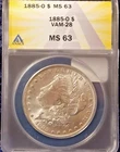 1885-O  MORGAN DOLLAR  *BRIGHT WHITE*  MS-63   VAM-28   ONLY 4 GRADED HIGHER!