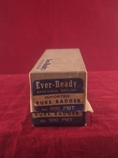 Vintage EVER-READY Pure Badger 500PBT Shaving Brush W/Box Never Used