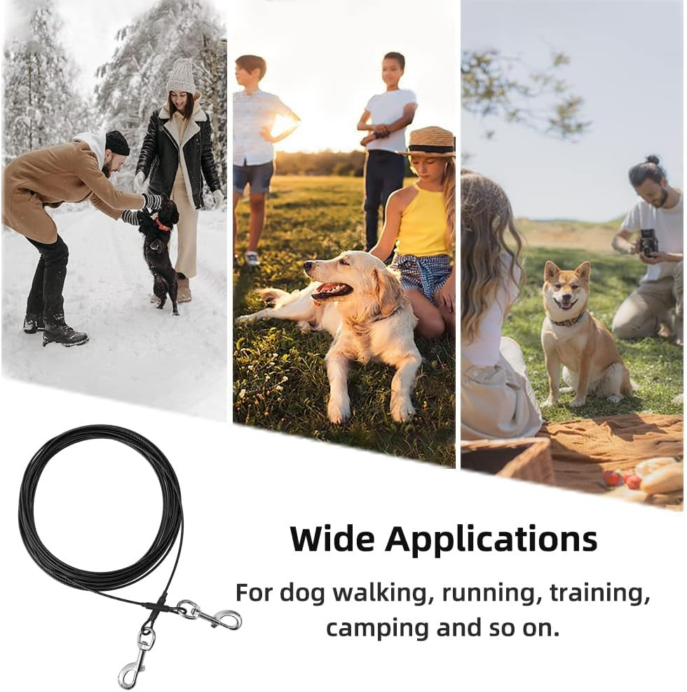 Dog Tie Out Cable,50ft Dog Run Cable,Tie-Out Cable for Small Dogs Up to 60 lb...