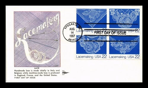 DR JIM STAMPS US COVER LACEMAKING FIRST DAY ISSUE SETENANT GILL CRAFT CACHET