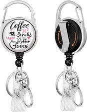 Nurse Badge Reel Retractable Heavy Duty with 360 Degrees Swivel Carabiner