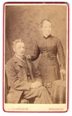 Fotografie E. Goodfellow, Wincanton, Portrait eines Ehepaars CDV /Kabinett-Foto