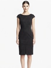 Banana Republic 6 Black Cap Sleeve Sheath Dress Knee Short Formal Work