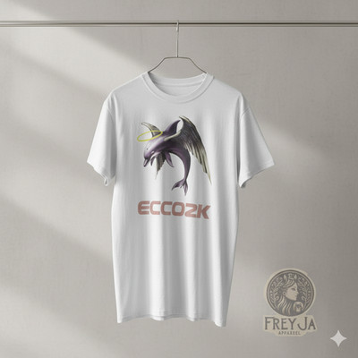 Ecco2k Angel Dolphin Graphic T-Shirt Drain Gang White Tee - T117