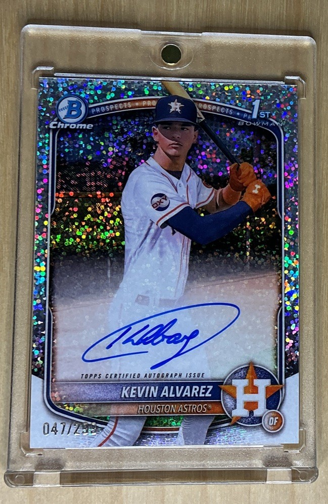 🔥2025 Bowman Chrome Kevin Alvarez 1st Speckle Refractor Auto /299 Astros
