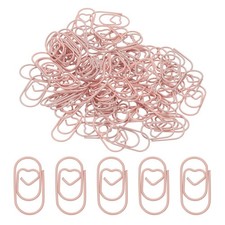 1x0.4 Inch Mini Paper Clip, 80 Pcs Metal Heart Paper Clip Small Cute Bulk, Pink