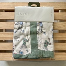  NIB Little Unicorn Deluxe Muslin Baby Quilt In Home Run 30in 40in Baseball