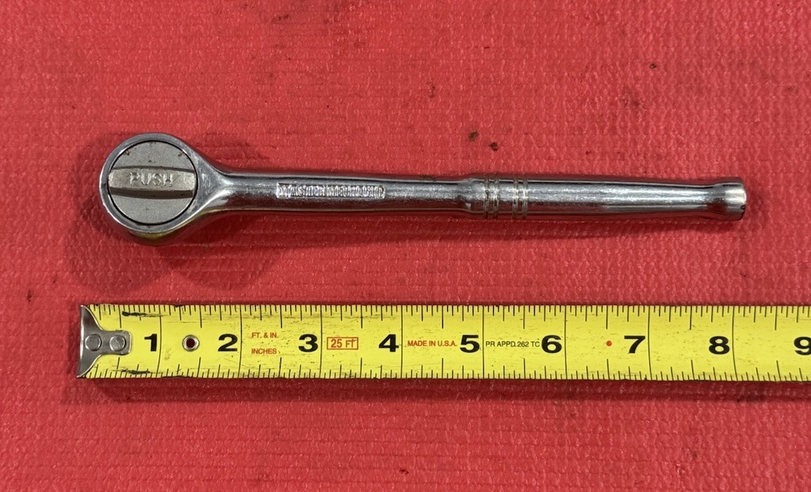 Vintage Master Mechanic 3/8" Drive Ratchet- Chrome Vanadium - Works Great!!!