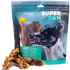 Super Can Bullysticks Supercan 6 Braided Bully Sticks For Dogs 10 Pack