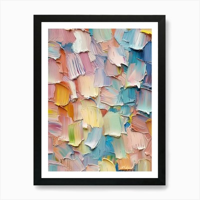 Pastels Impasto Brush Strokes Art P Framed Wall Art Poster Canvas Print Picture