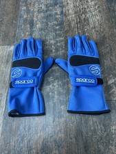 Pair Of Sparco Blue Large Racing / Motorsport Gloves Fire Resistant Anti Slip