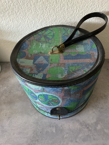 Vintage Cylinder Twist Latch Hat Wig Purse - Bagmaster, Miami 8.5" x 10" - Picture 2 of 10