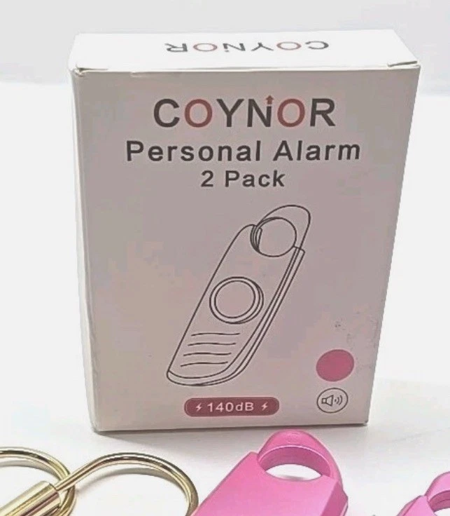 Coynor Personal Safety Alarms Pink 140dB Siren Strobe Light Self Defense X4 -New - Image 2 of 3