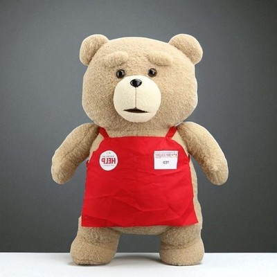 18'' TED Red Apron Plush Toy Cute Funny Character Soft Gift Collectible