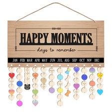 Wooden Family Birthday Anniversary Reminder Calendar Tracker Plaque 104 PCS