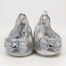 Build-A-Bear Clear  Silver Heeled Shoes Cinderella Clothing Accessories BABW