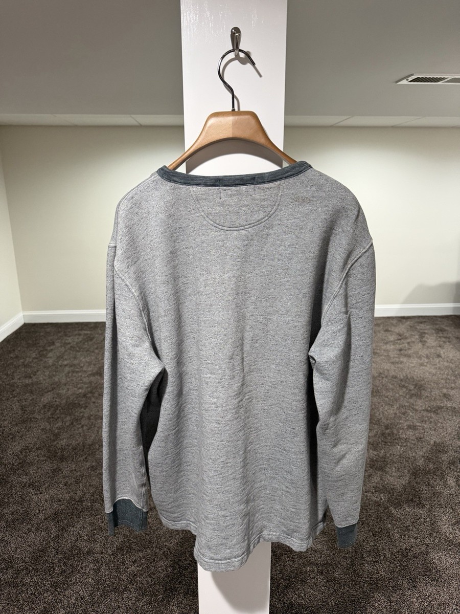 RRL Ralph Lauren Heather Grey Henley Sweater Button Shirt | eBay