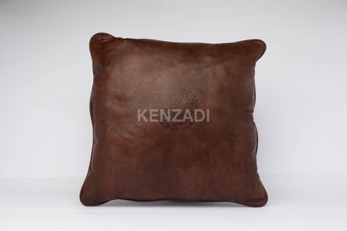Decorative Moroccan handmade Leather Throw Pillow Covers 16 x 16 In by Kenzadi - Picture 36 of 72