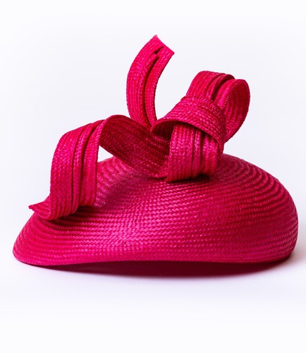 Whiteley Hat Swirl Pillbox Hat Crimson 