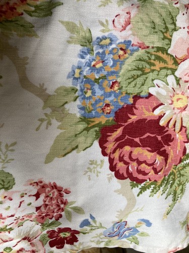 Vintage Ralph Lauren Elisa Full Bed Skirt Dust Ruffle White Red Rose Blue Floral - Picture 4 of 8