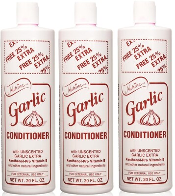 Nutrine Garlic Conditioner 20oz with Unscented Garlic Extract - Pack of 3