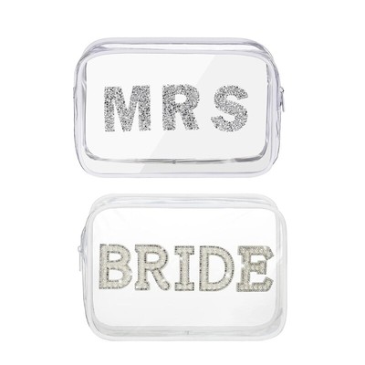 Bridal Shower Clear Toiletry Bag Beach Wedding Favor Bridal Makeup