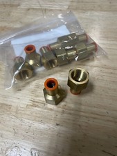 SMC KQ2F11-36A Female Adapter: Brass,  3/8 in Tube OD, 3/8 NPT Pipe  9 PIECES.