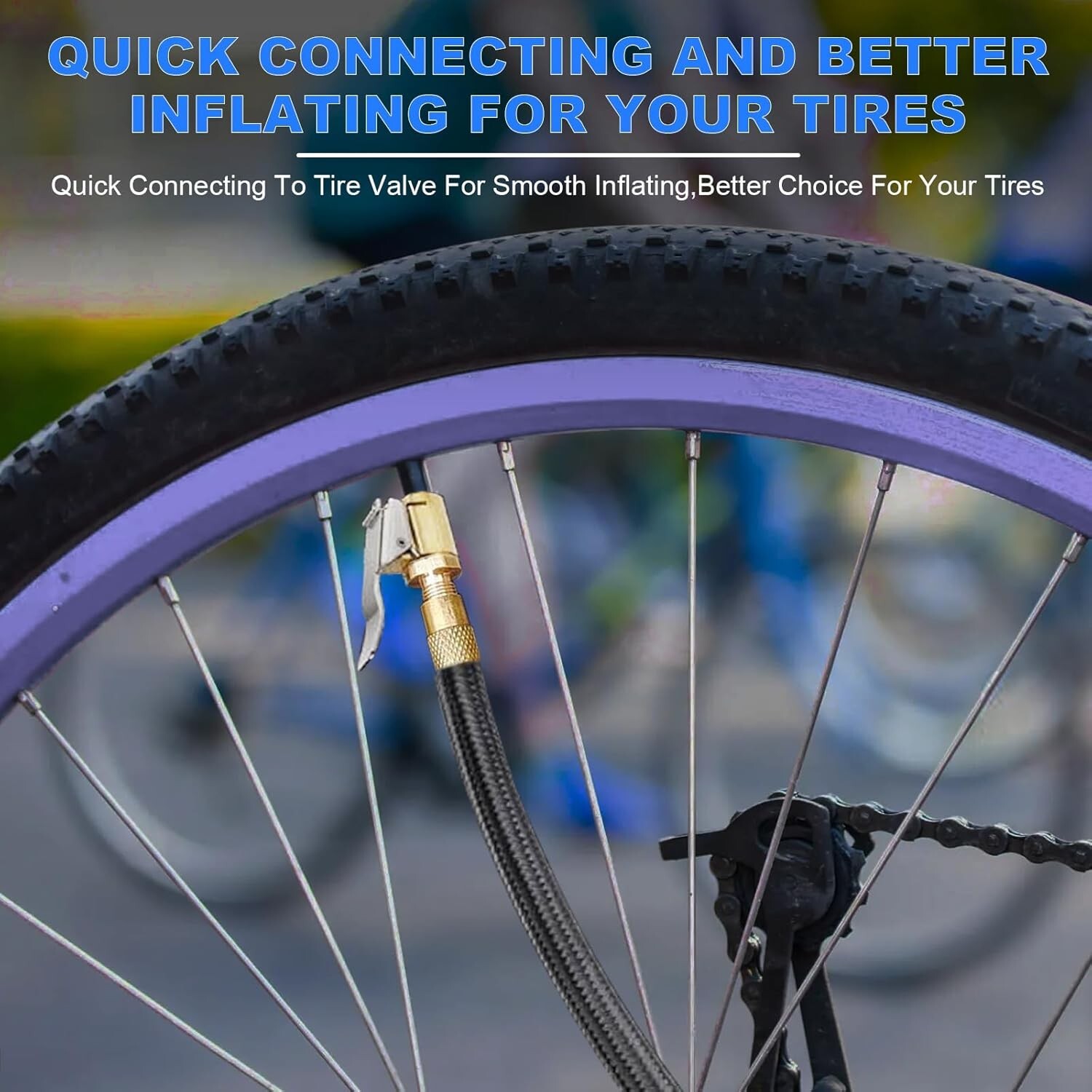 2pcs Locking Tire Air Chuck,Brass Tire Inflation Hose Adapter,Tire Nozzle With