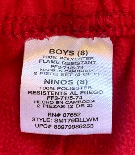 Super Mario Flame Resistant 2Pc Pajamas Size 10/12 (Boys 8 Pant 21" inseam) EUC! - Picture 6 of 7