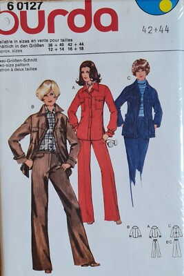 60er Retro Schnittm. burda 60127 Hosenanzug Gr. 42 + 44  neu