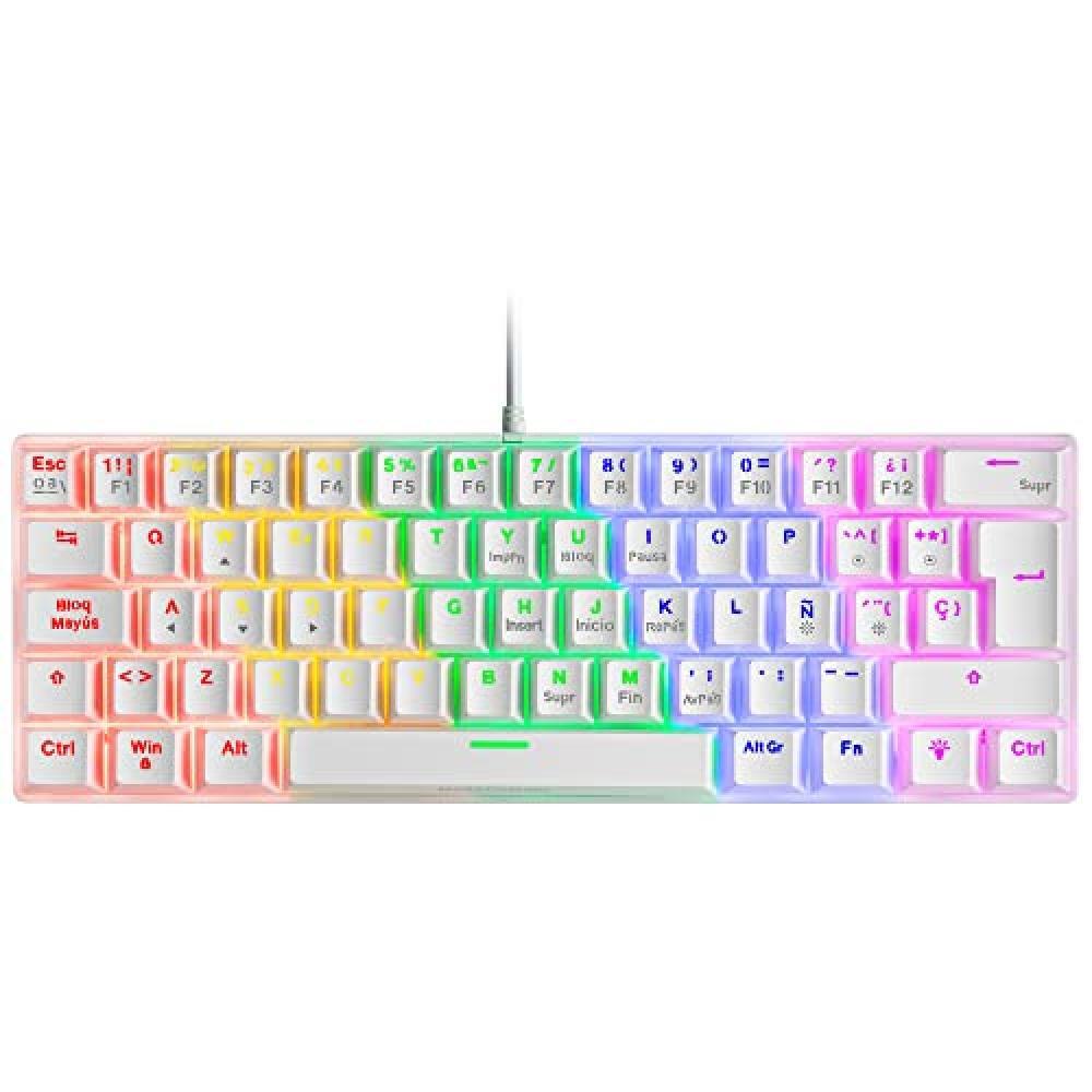 MARSGAMING TECLADO MECANICO MK60 ANTI-DUST BROWN FRGB BLANCO SWITCH MARRON ANTIP
