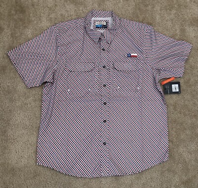 NEW Magellan Outdoors Local State Texas Shirt - Men s XL - All Over (Red & Blue)