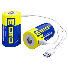 EEMB D Batteries 1.5V Rechargeable D Batteries 5550mWh Rechargeable Lithium D...