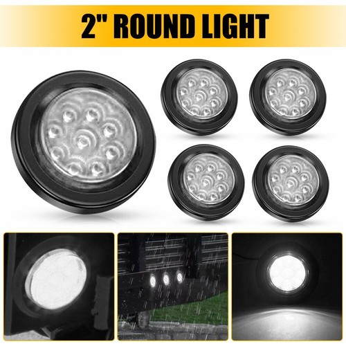 2" White LED Side Truck Marker Lights Trailer DRL Bullet Clearance Light 12V 5X - Picture 14 of 17