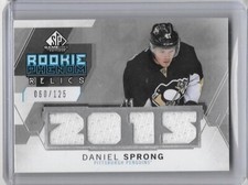 2015-16 UPPER DECK SP GAME USED DANIEL SPRONG ROOKIE PHENOM RELICS 60/125