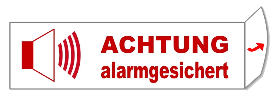 DESI-SCHILDER Alarmgesichert-Folie-70 x 20 mm-Alarm-Schild-Hinweisschild-Warnschild-selbstkl.