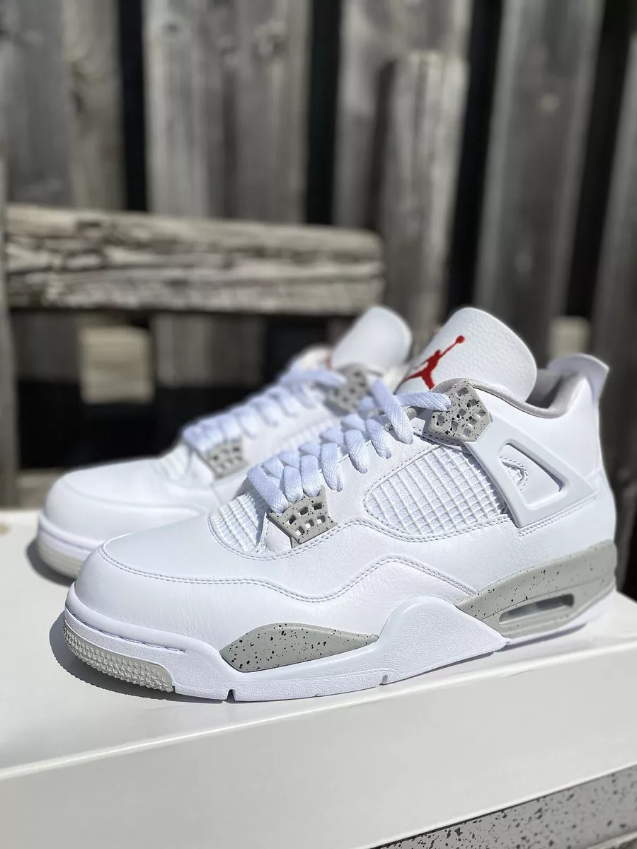 Size 10.5 - Nike Air Jordan 4 Retro Mid White Oreo Tech White *NEW* *FAST SHIP✅*