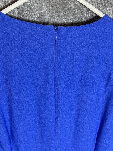 J McLaughlin Anne Sleeveless Side Ruche Sheath Dress Womens Size 6 Stretch Blue - Picture 5 of 7