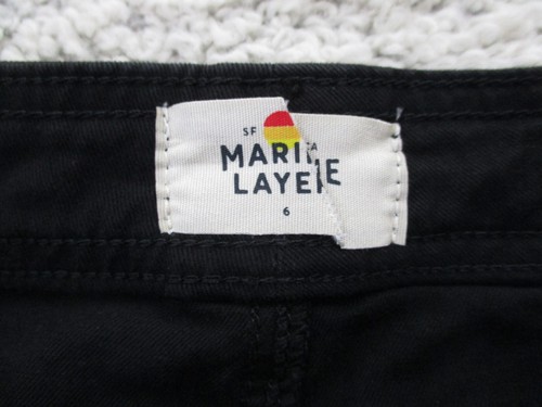 Marine Layer Pants Womens 6 Black Flared Cotton Blend Gothic Punk Grunge Emo A3 - Picture 7 of 12