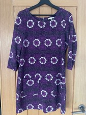 White Stuff Shift Purple Dress 3/4 Sleeve w/ Pockets UK Size 10 Medium