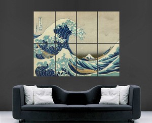 The Great Wave Off Kanagawa Poster Japanese Wall Art Large Image Print Ebay