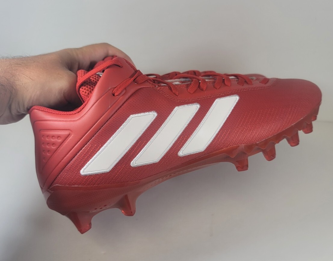Adidas Mens Freak Red White Football Cleats Size 13 FX1313 ADIDAS SM FREAK MID FOOTBALL CLEATS SIZE 13 RED WHITE FX1313  main image 2