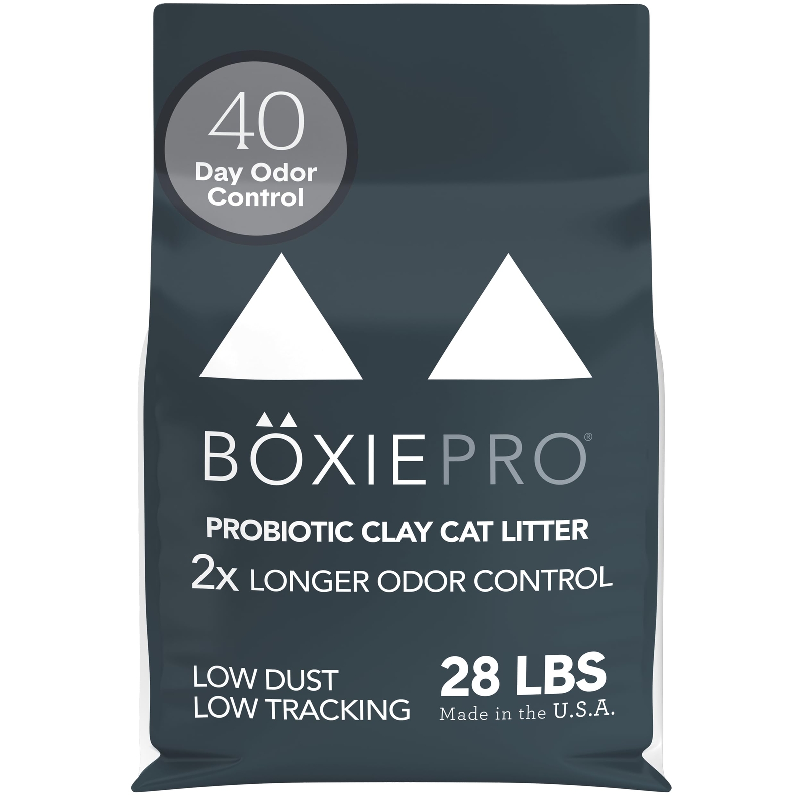 Probiotic 40 Day Natural Odor Control Cat Litter, 28lb Clumping Clay Kitty Litte