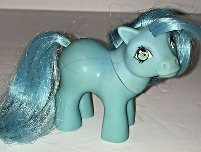 Vtg MLP Baby Ember Blue G1 My Little Pony 1984 Hasbro Hong Kong Blue Mane Tail