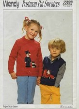 Wendy  Knitting Pattern No 2262 Postman Pat Sweater & S  in  DK  Size 20 - 28 in