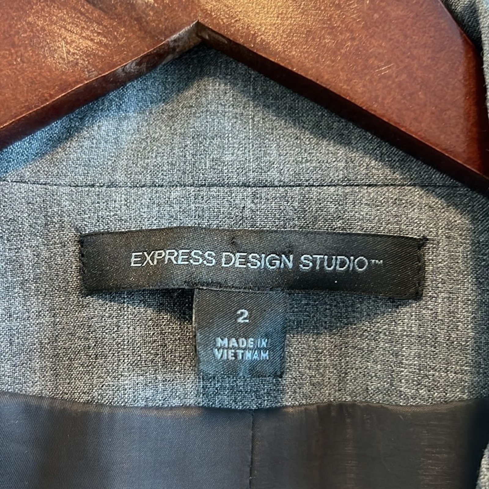 Express Professional Grey Button Front Career Bla… - image 3